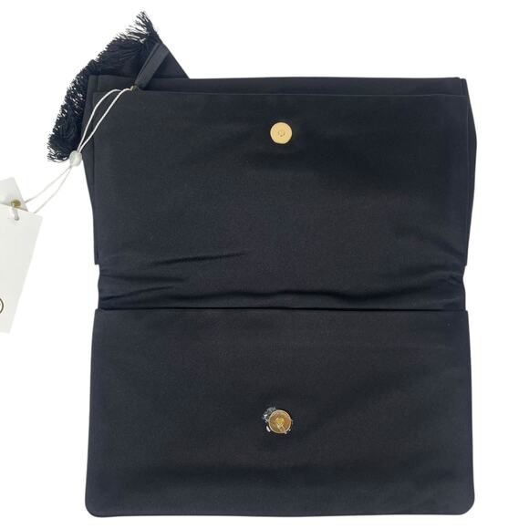 Tory Burch Eleanor Satin Bow Evening Clutch Bag Black - Picture 11 of 14